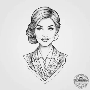 Tattoo sketch receptionist welcome sign, conc... - эскиз тату (№1756330815_0, 27.08.2025 21:40) — tattoo-photo.ru