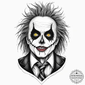 Tattoo sketch beetlejuice portrait, concept a... - эскиз тату (№1756332230_0, 27.08.2025 22:03) — tattoo-photo.ru