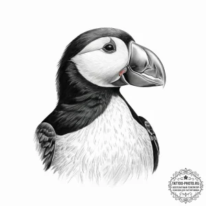 Tattoo sketch tufted puffin, tattoo flash she... - эскиз тату (№1756334630_0, 27.08.2025 22:43) — tattoo-photo.ru