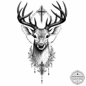 Tattoo sketch elegant doe tattoo, concept art... - эскиз тату (№1756335828_0, 27.08.2025 23:03) — tattoo-photo.ru