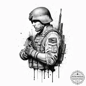 Tattoo sketch soldier with a brush, concept a... - эскиз тату (№1756338600_0, 27.08.2025 23:50) — tattoo-photo.ru