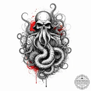 Tattoo sketch soldier with a kraken, tattoo l... - эскиз тату (№1756339201_0, 28.08.2025 00:00) — tattoo-photo.ru