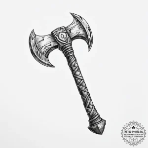 Tattoo sketch orc axe, tattoo line art, rough... - эскиз тату (№1756339600_0, 28.08.2025 00:06) — tattoo-photo.ru