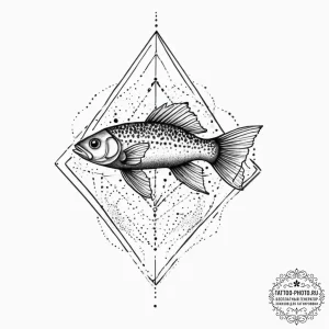 Tattoo sketch dill with a fish, tattoo drawin... - эскиз тату (№1756340398_0, 28.08.2025 00:19) — tattoo-photo.ru