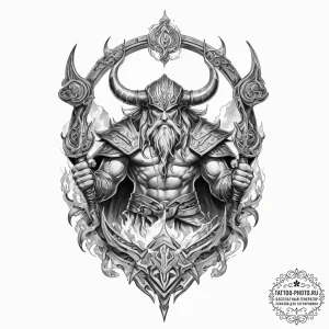 Tattoo sketch svarog, the god of the sky, wit... - эскиз тату (№1756340598_0, 28.08.2025 00:23) — tattoo-photo.ru