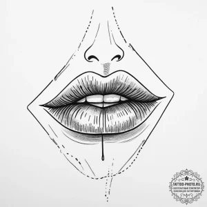 Tattoo sketch single line of a person's lips,... - эскиз тату (№1756344788_0, 28.08.2025 01:33) — tattoo-photo.ru