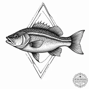 Tattoo sketch white bass, artistic tattoo ske... - эскиз тату (№1756345985_0, 28.08.2025 01:53) — tattoo-photo.ru