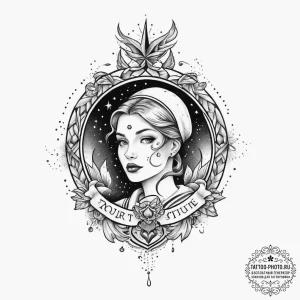 Tattoo sketch cosmic character, tattoo sketch... - эскиз тату (№1756347986_0, 28.08.2025 02:26) — tattoo-photo.ru