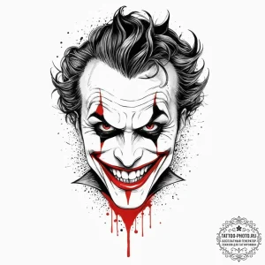 Tattoo sketch joker smile, artistic tattoo sk... - эскиз тату (№1756348389_0, 28.08.2025 02:33) — tattoo-photo.ru
