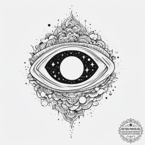 Tattoo sketch cosmic cosmos, ink illustration... - эскиз тату (№1756349584_0, 28.08.2025 02:53) — tattoo-photo.ru