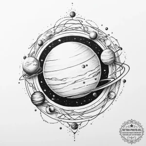 Tattoo sketch planets, artistic tattoo sketch... - эскиз тату (№1756351375_0, 28.08.2025 03:22) — tattoo-photo.ru