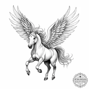 Tattoo sketch pegasus - эскиз тату (№1756352172_0, 28.08.2025 03:36) — tattoo-photo.ru