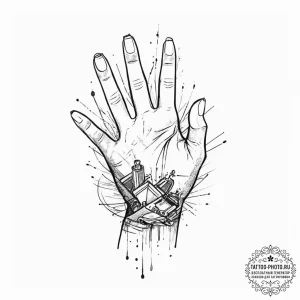 Tattoo sketch hands with a document, tattoo l... - эскиз тату (№1756358733_0, 28.08.2025 05:25) — tattoo-photo.ru