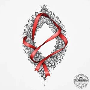 Tattoo sketch lace ribbon, artistic tattoo sk... - эскиз тату (№1756362122_0, 28.08.2025 06:22) — tattoo-photo.ru