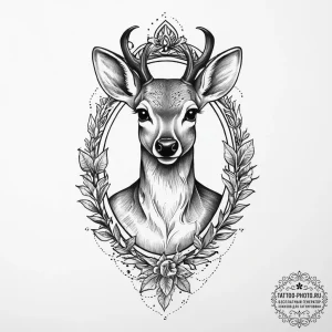 Tattoo sketch graceful fawn tattoo, tattoo dr... - эскиз тату (№1756363710_0, 28.08.2025 06:48) — tattoo-photo.ru