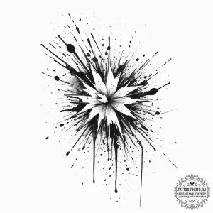 Tattoo sketch artist paint splatters - эскиз тату (№1756370470_0, 28.08.2025 08:41) — tattoo-photo.ru