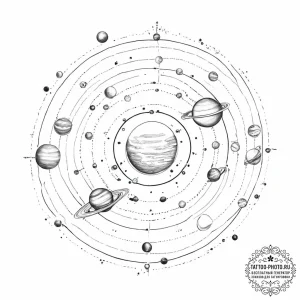 Tattoo sketch solar system - эскиз тату (№1756370868_0, 28.08.2025 08:47) — tattoo-photo.ru