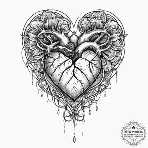 Tattoo sketch scene heart and broken lines, i... - эскиз тату (№1756371872_0, 28.08.2025 09:04) — tattoo-photo.ru