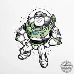 Tattoo sketch toy story buzz lightyear, conce... - эскиз тату (№1756372668_0, 28.08.2025 09:17) — tattoo-photo.ru