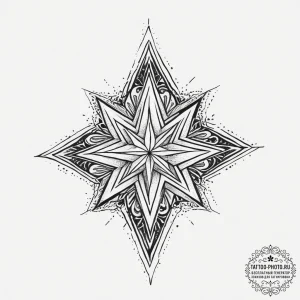 Tattoo sketch slavic star with a bird, tattoo... - эскиз тату (№1756373456_0, 28.08.2025 09:30) — tattoo-photo.ru