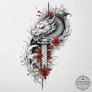 Tattoo sketch dagger, concept art for tattoo,... - эскиз тату (№1756374055_0, 28.08.2025 09:40) — tattoo-photo.ru