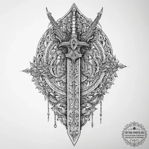 Tattoo sketch historical statue with a sword,... - эскиз тату (№1756377434_0, 28.08.2025 10:37) — tattoo-photo.ru