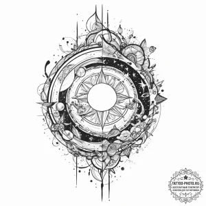 Tattoo sketch cosmic life, artistic tattoo sk... - эскиз тату (№1756379229_0, 28.08.2025 11:07) — tattoo-photo.ru