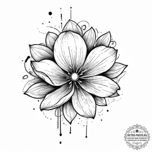 Tattoo sketch абстрактный цветок, artistic ta... - эскиз тату (№1756380813_0, 28.08.2025 11:33) — tattoo-photo.ru