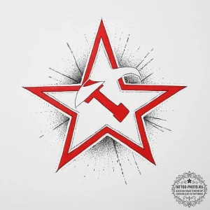 Tattoo sketch star with hammer and sickle, ar... - эскиз тату (№1756394284_0, 28.08.2025 15:18) — tattoo-photo.ru