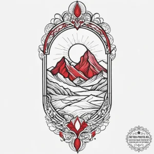 Tattoo sketch desert, tattoo line art, bold o... - эскиз тату (№1756395287_0, 28.08.2025 15:34) — tattoo-photo.ru