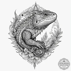 Tattoo sketch tuatara, artistic tattoo sketch... - эскиз тату (№1756400446_0, 28.08.2025 17:00) — tattoo-photo.ru