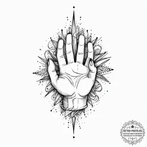 Tattoo sketch hands with a pencil, tattoo fla... - эскиз тату (№1756402028_0, 28.08.2025 17:27) — tattoo-photo.ru