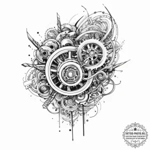 Tattoo sketch bio-mechanical абстракция - эскиз тату (№1756402821_0, 28.08.2025 17:40) — tattoo-photo.ru