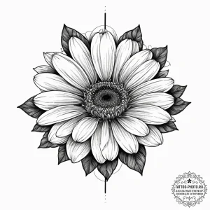 Tattoo sketch gerbera daisy, artistic tattoo... - эскиз тату (№1756403832_0, 28.08.2025 17:57) — tattoo-photo.ru