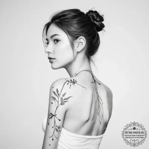 Tattoo sketch single line of a person's colla... - эскиз тату (№1756404436_0, 28.08.2025 18:07) — tattoo-photo.ru