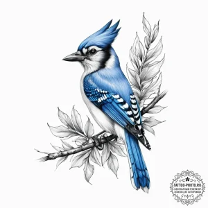 Tattoo sketch blue jay - эскиз тату (№1756410649_0, 28.08.2025 19:50) — tattoo-photo.ru