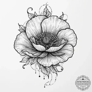 Tattoo sketch узор в виде мака, artistic tatt... - эскиз тату (№1756412443_0, 28.08.2025 20:20) — tattoo-photo.ru