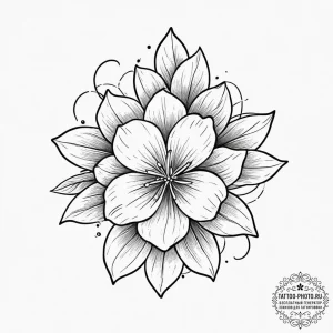 Tattoo sketch jasmine flower, tattoo flash sh... - эскиз тату (№1756414038_0, 28.08.2025 20:47) — tattoo-photo.ru