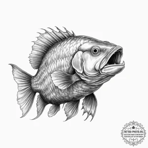 Tattoo sketch wolffish, concept art for tatto... - эскиз тату (№1756414829_0, 28.08.2025 21:00) — tattoo-photo.ru
