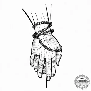 Tattoo sketch hands with a chain, tattoo draw... - эскиз тату (№1756419600_0, 28.08.2025 22:20) — tattoo-photo.ru