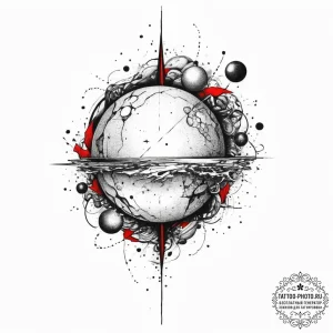 Tattoo sketch cosmic sphere, tattoo line art,... - эскиз тату (№1756422159_0, 28.08.2025 23:02) — tattoo-photo.ru