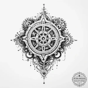 Tattoo sketch череп с шестеренками, ink illus... - эскиз тату (№1756423549_0, 28.08.2025 23:25) — tattoo-photo.ru
