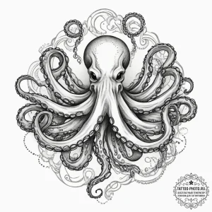 Tattoo sketch octopus, tattoo sketch design,... - эскиз тату (№1756425329_0, 28.08.2025 23:55) — tattoo-photo.ru