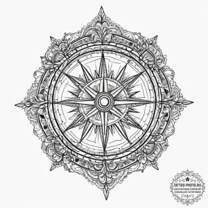 Tattoo sketch ship's wheel, tattoo line art,... - эскиз тату (№1756428062_0, 29.08.2025 00:41) — tattoo-photo.ru