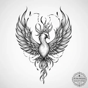 Tattoo sketch phoenix tear, artistic tattoo s... - эскиз тату (№1756428857_0, 29.08.2025 00:54) — tattoo-photo.ru