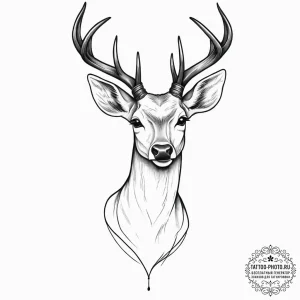 Tattoo sketch elegant doe tattoo, concept art... - эскиз тату (№1756429053_0, 29.08.2025 00:57) — tattoo-photo.ru