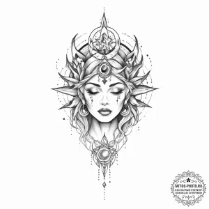Tattoo sketch cosmic person - эскиз тату (№1756432586_0, 29.08.2025 01:56) — tattoo-photo.ru