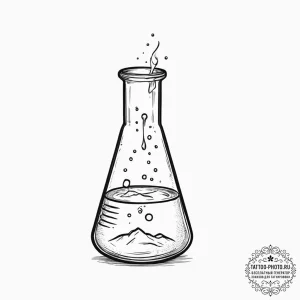 Tattoo sketch nerd science beaker, ink illust... - эскиз тату (№1756434939_0, 29.08.2025 02:35) — tattoo-photo.ru