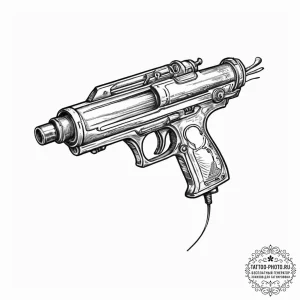 Tattoo sketch hands with a raygun, ink illust... - эскиз тату (№1756435919_0, 29.08.2025 02:51) — tattoo-photo.ru