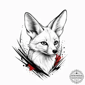 Tattoo sketch fennec fox, tattoo flash sheet... - эскиз тату (№1756436116_0, 29.08.2025 02:55) — tattoo-photo.ru